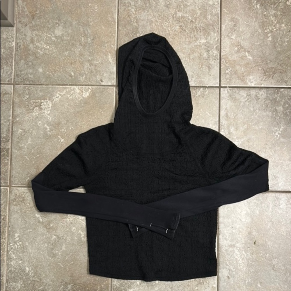 Free People open back hooded long sleeve